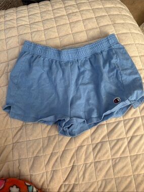 Champion Light Blue Women's Athletic Shorts with Logo